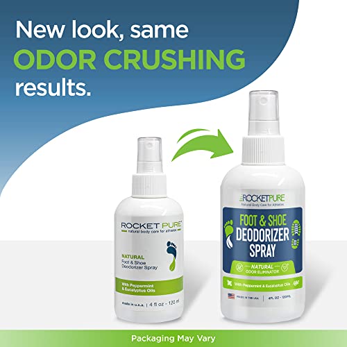 Rocket Pure Natural Shoe Deodorizer Spray & Foot Spray - Shoe Spray Deodorize...