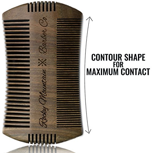 Beard Comb - Sandalwood Natural Hatchet Style for Hair - Anti-Static & No Sna...