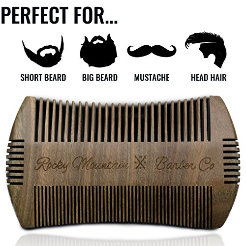 Beard Comb - Sandalwood Natural Hatchet Style for Hair - Anti-Static & No Sna...