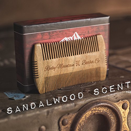 Beard Comb - Sandalwood Natural Hatchet Style for Hair - Anti-Static & No Sna...