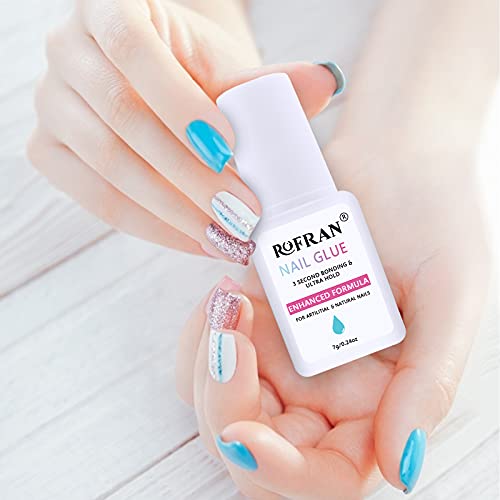 Rofran 2 Bottles Ultra Quick and Strong Nail Glue，New Formula Super Glue on ...