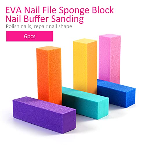 Nail Files Buffer Block,Professional Manicure Tools Kit,Sponge Toe Separator,...