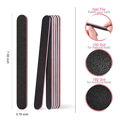 Nail Files Buffer Block,Professional Manicure Tools Kit,Sponge Toe Separator,...