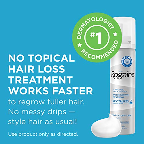 Men's Rogaine 5% Minoxidil Foam for Hair Loss and Hair Regrowth, Topical Trea...