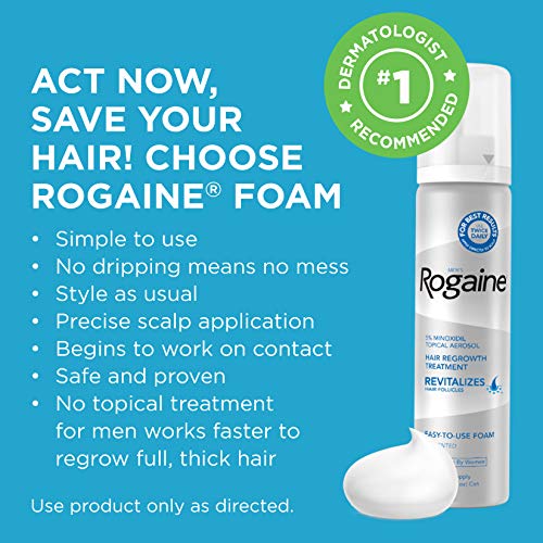 Men's Rogaine 5% Minoxidil Foam for Hair Loss and Hair Regrowth, Topical Trea...