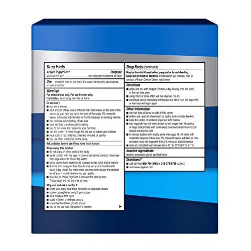 Rogaine Men's Extra Strength 5% Minoxidil Topical Solution for Hair Loss and ...