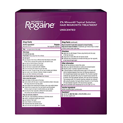 Rogaine Women's 2% Minoxidil Topical Solution for Womens Hair Thinning and Lo...