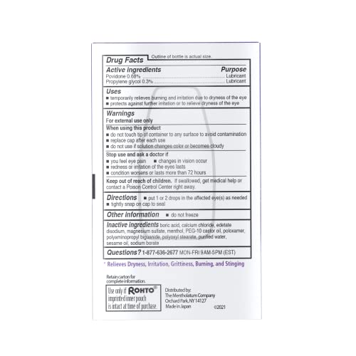 Rohto DryAid Eye Relief Lubricant Eye Drops, Twin Pack, Dry Eye Relief, 0.34 ...