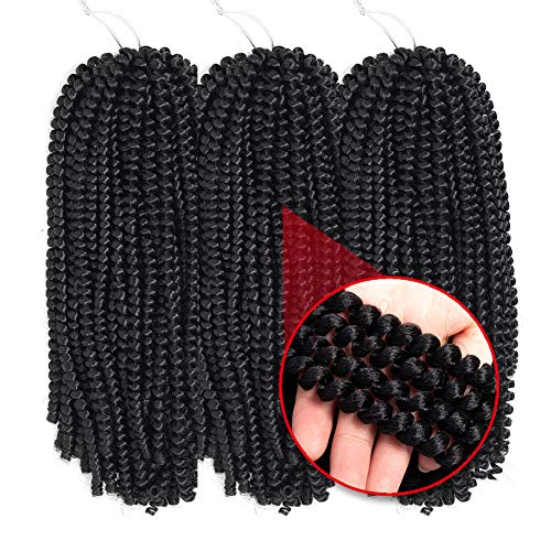 ROKTRESS Spring Twist Hair 14 Inch - 6 packs 1B Pre-looped spring twist croch...