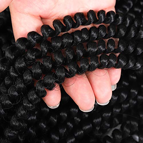 ROKTRESS Spring Twist Hair 14 Inch - 6 packs 1B Pre-looped spring twist croch...