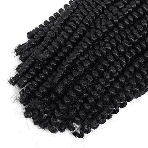 ROKTRESS Spring Twist Hair 14 Inch - 6 packs 1B Pre-looped spring twist croch...