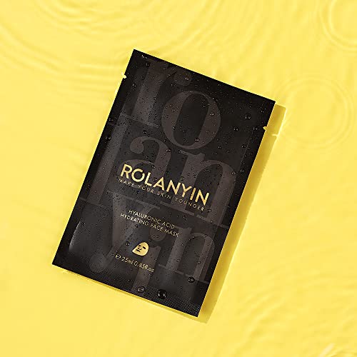 Rolanyin Hyaluronic Acid Hydrating Sheet Facial Mask Pack of 10 Sensitive Ski...