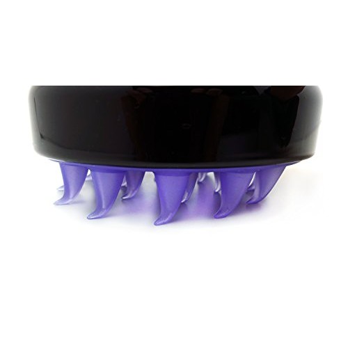 Rolencos Scalp Massager Shampoo Brush (Black with Silver Logo)