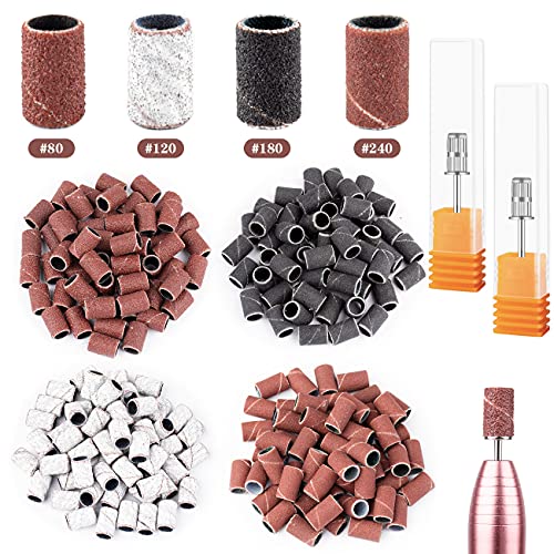 162 Pieces Sanding Bands for Nail Drill Portable Nail Strap Set 3 Color Coars...