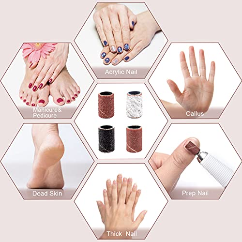 242 Pieces Professional Sanding Bands for Nail Drill 240 Pieces 3 Color Coars...