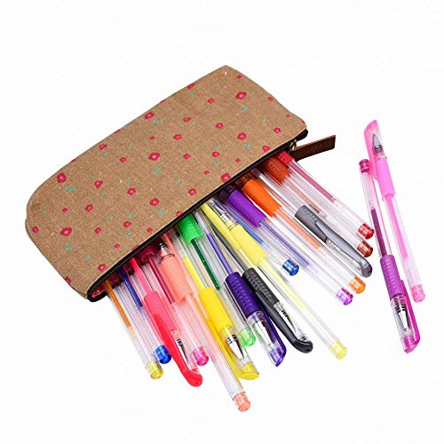 Countryside Flower Floral Cosmetic Makeup Bag Cute Floral Flower Canvas Zippe...