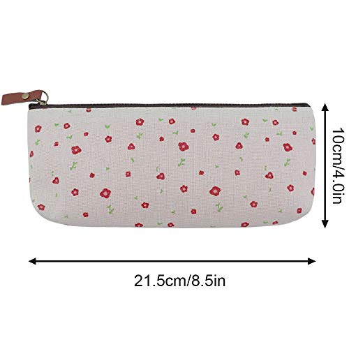 Countryside Flower Floral Cosmetic Makeup Bag Cute Floral Flower Canvas Zippe...