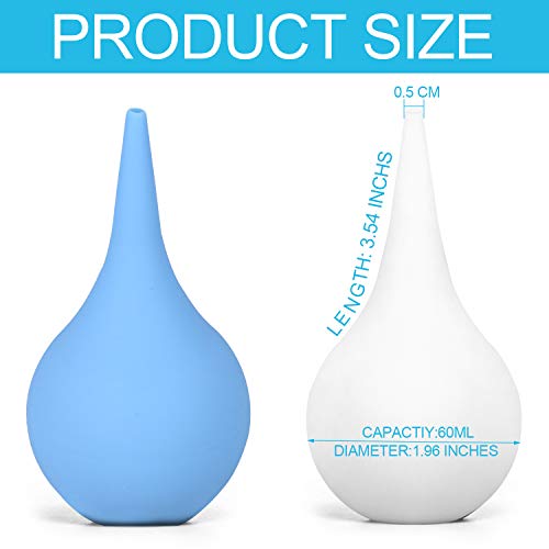 2 Pack Ear Syringe 2oz / 60ml Hand Bulb Syringe Ear Washing Squeeze Bulb, Rub...