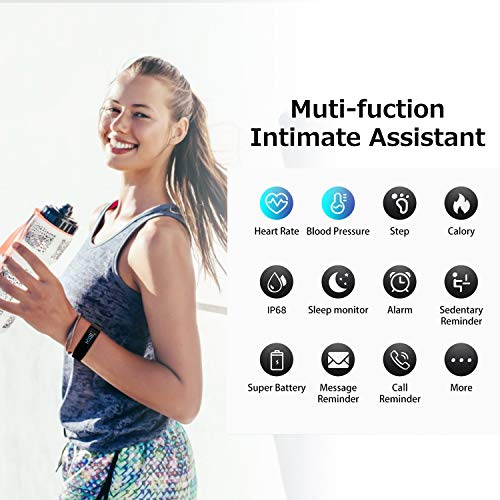 Fitness Tracker with Blood Pressure Heart Rate Sleep Monitor Temperature Moni...