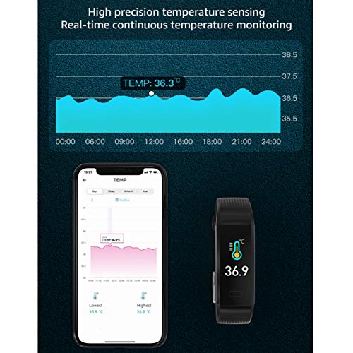 Fitness Tracker with Blood Pressure Heart Rate Sleep Monitor Temperature Moni...