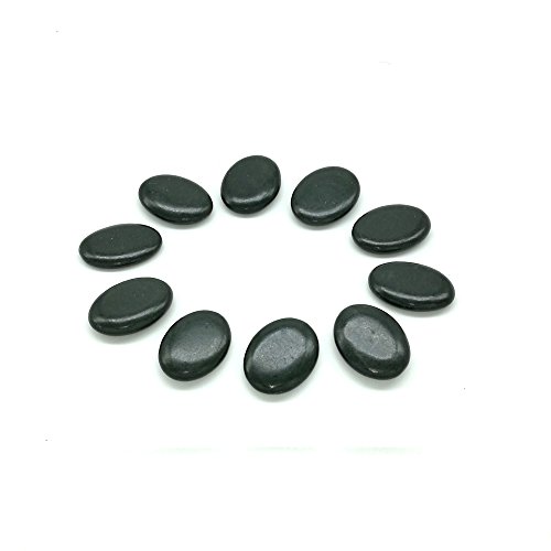 Romonacr 10Pcs Professional Small Massage Hot Stone Set Natural Lava Heated S...