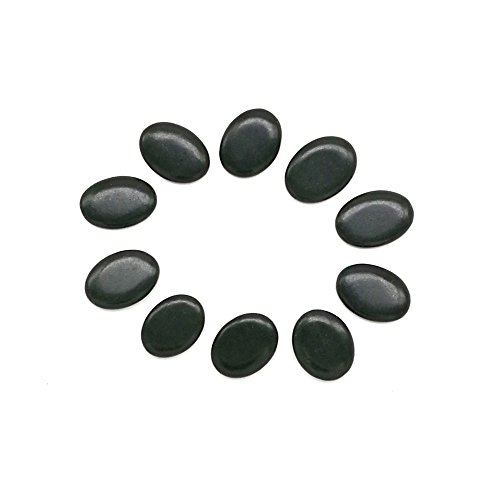 Romonacr 10Pcs Professional Small Massage Hot Stone Set Natural Lava Heated S...