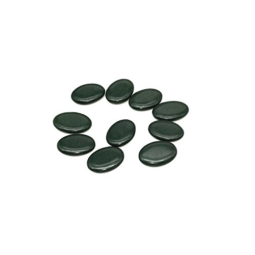 Romonacr 10Pcs Professional Small Massage Hot Stone Set Natural Lava Heated S...