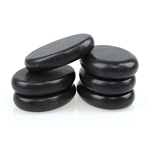 Romonacr 6Pcs Professional Massage Hot Stone Set Natural Lava Heated Stones B...