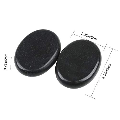 Romonacr 6Pcs Professional Massage Hot Stone Set Natural Lava Heated Stones B...