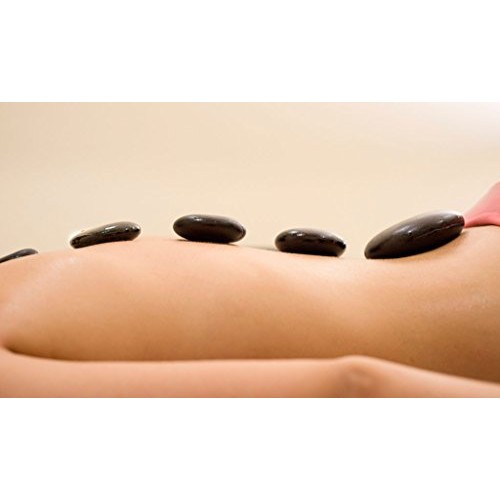 Romonacr 6Pcs Professional Massage Hot Stone Set Natural Lava Heated Stones B...