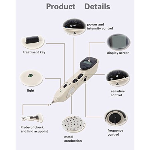Romonacr Electronic Acupuncture Pen Energy Meridian Massage Pen Pointer Merid...