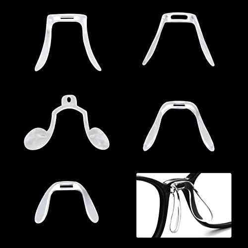 RONRONS 5 Pieces U Shaped Plastic Anti Slip Nose Pads for Eyeglass, Soft Plug...