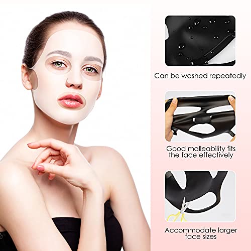 RONRONS 8 Pieces Silicone Facial Mask, Reusable Skin Mask Cover Face Wrap She...