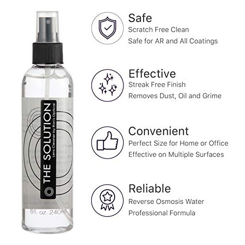 The Solution Lens Cleaner Spray | Pack of 1-8oz Alcohol Free Eyeglass Lens Cl...