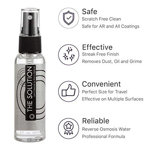 The Solution Lens Cleaner Spray | Pack of 2-2oz Alcohol Free Eyeglass Lens Cl...