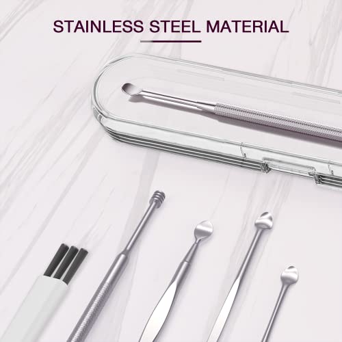 Ear Wax Removal Tool, Ear Pick Cleaner Kit with Cleaning Brush and Storage Bo...