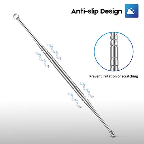 RONTEN 6pcs Ear Pick Earwax Removal Kit, Stainless Steel Ear Cleaning Tools w...