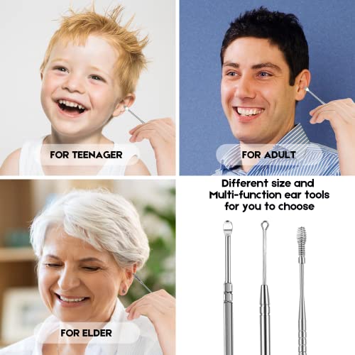 RONTEN 6pcs Ear Pick Earwax Removal Kit, Stainless Steel Ear Cleaning Tools w...