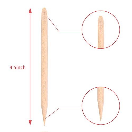 100PCS Orange Sticks for Nails 4.5 Inch - Wooden Cuticle Pusher & Remover Set...