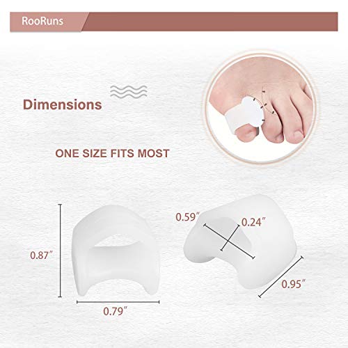 RooRuns 14 Pack White Gel Pinky Toe Separators for Overlapping Toes,Hammer To...