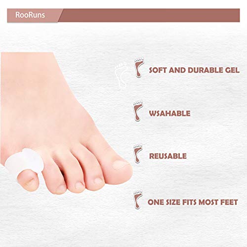 RooRuns 14 Pack White Gel Pinky Toe Separators for Overlapping Toes,Hammer To...