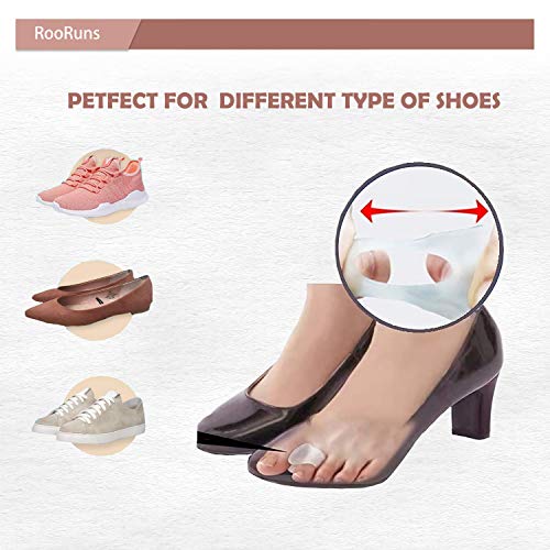 RooRuns 14 Pack White Gel Pinky Toe Separators for Overlapping Toes,Hammer To...