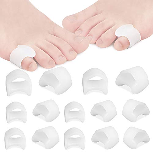 RooRuns 14 Pack White Gel Pinky Toe Separators for Overlapping Toes,Hammer To...