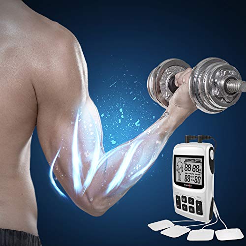 roovjoy Tens Unit EMS Muscle Stimulator Massager for Pain Relief Electrodes T...
