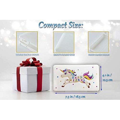 2 Pack Cute Unicorn Face Mask Case Portable for Kids Girls,Face Mask Storage ...