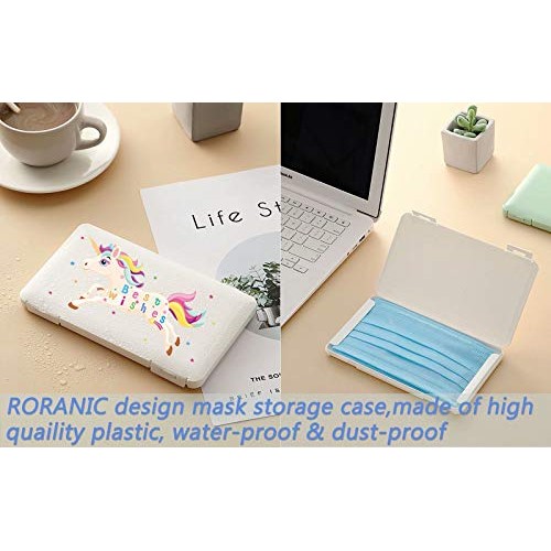 2 Pack Cute Unicorn Face Mask Case Portable for Kids Girls,Face Mask Storage ...