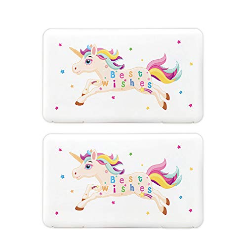 2 Pack Cute Unicorn Face Mask Case Portable for Kids Girls,Face Mask Storage ...