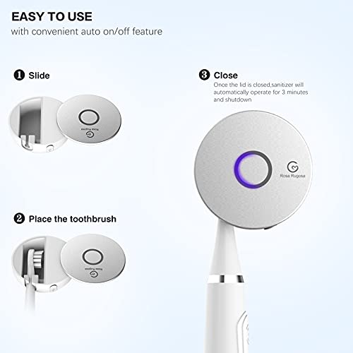 ROSA RUGOSA Toothbrush Sanitizer - 3 mins Eliminates up to 99.99% - Compatibl...