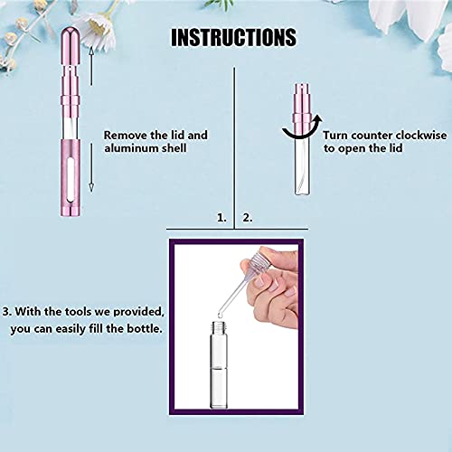 3 Pack 12ml Portable Mini Perfume Atomizer, Refillable Small Spray Bottle for...