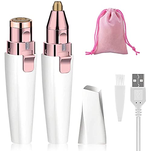 Facial Hair Remover for Women, Eyebrow Trimmer Nose Hair Razor 2-in-1, Mini B...